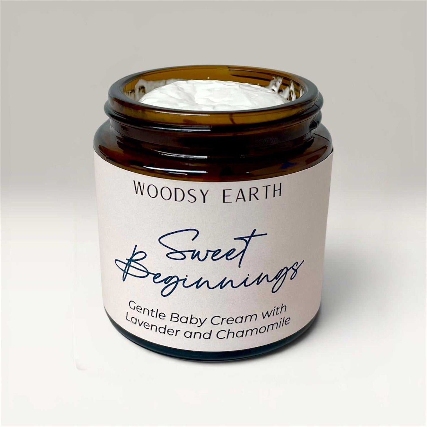 Sweet Beginnings Baby Cream 4oz jar with grass-fed tallow and lavender chamomile scent