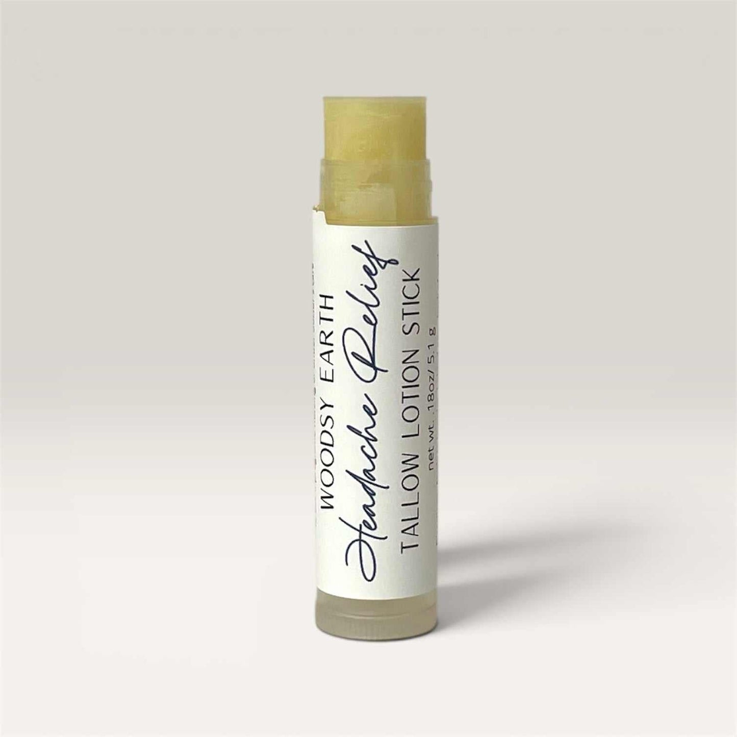 Headache Tallow Lotion Stick for targeted cooling relief and hydration with essential oils
