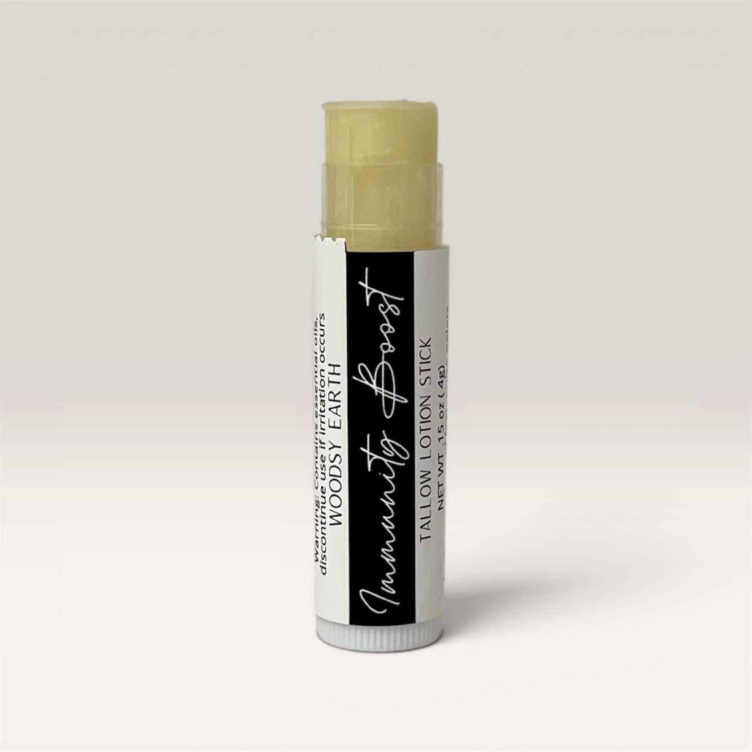 Immunity Boost Tallow Lotion Stick solid bar with natural beeswax and essential oils for skin nourishment and wellness