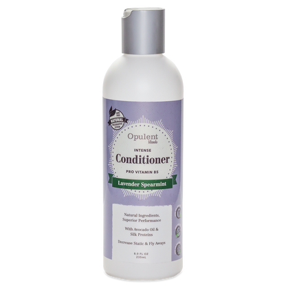 Opulent Blends Lavender Spearmint Natural Hair Conditioner, 8 fl oz bottle.