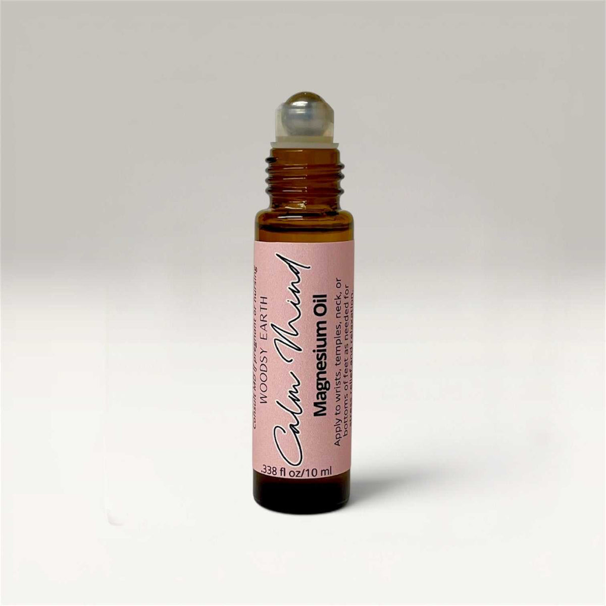 Set of three 10ml magnesium oil roll-ons with essential oil blends for calm mind, deep sleep, and breathe easy benefits