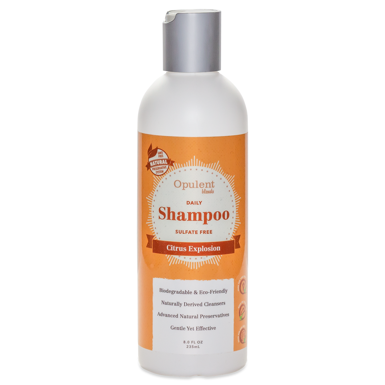 All Natural Citrus Explosion Shampoo by Opulent Blends, 8 fl oz, eco-friendly.