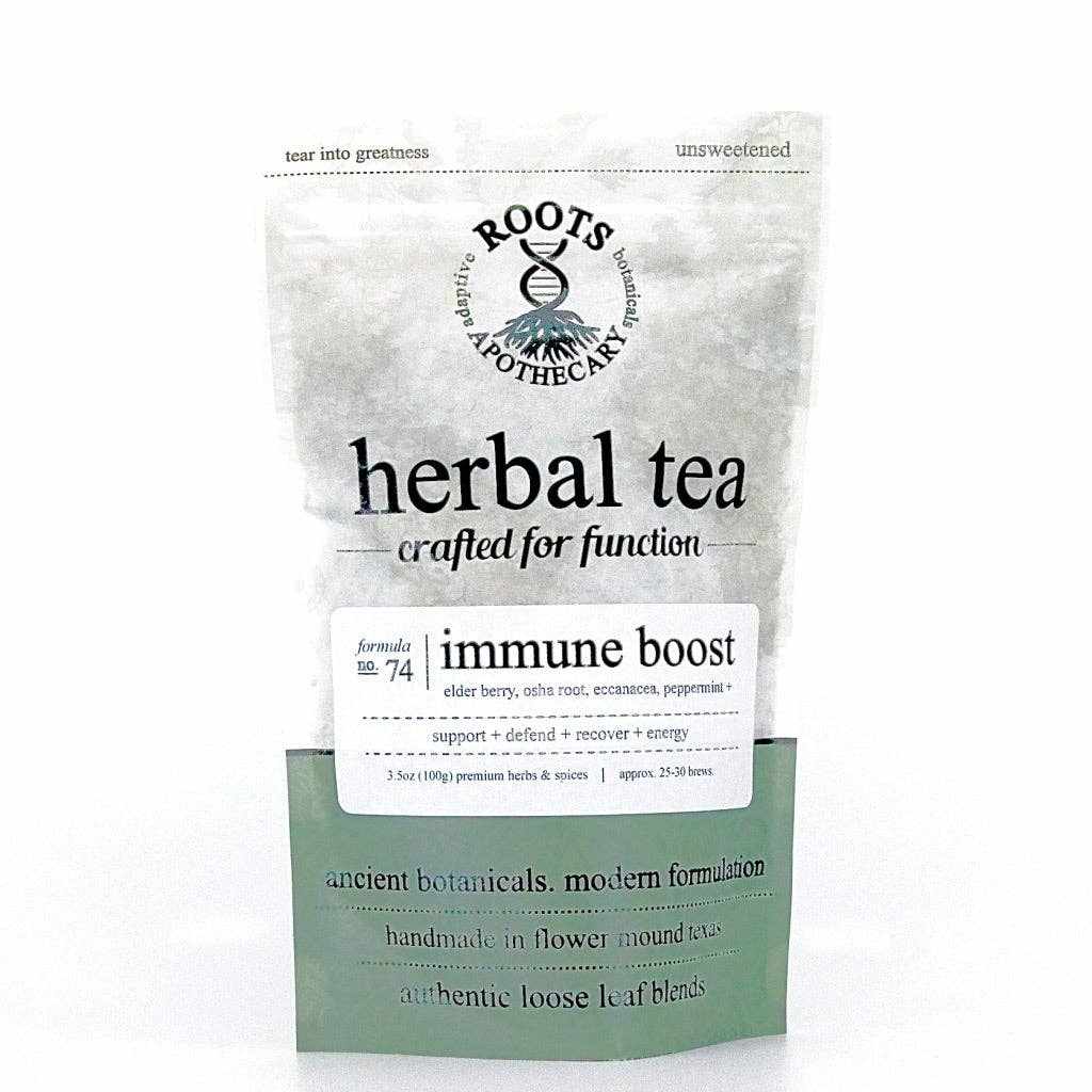 Roots Apothecary Immune Boost Tea – 3.25oz Herbal Blend for Immunity and Energy Support.