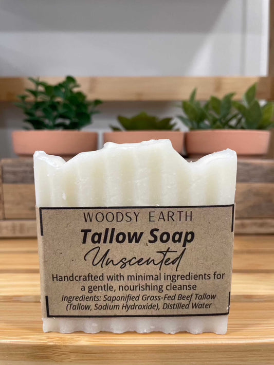 Beef Tallow Soap - Unscented, sample bar, 1.5 oz, handcrafted, minimal ingredients.