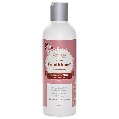 Opulent Blends Refreshing Mint Tea Tree Natural Hair Conditioner with Avocado Oil and Silk Proteins, 8 fl oz.