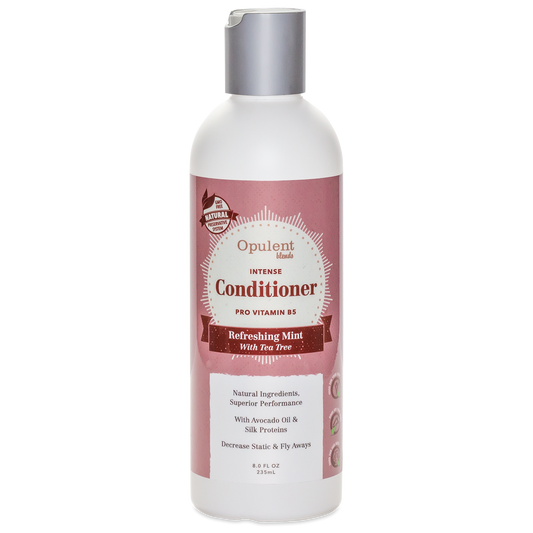 Opulent Blends Refreshing Mint Tea Tree Natural Hair Conditioner with Avocado Oil and Silk Proteins, 8 fl oz.