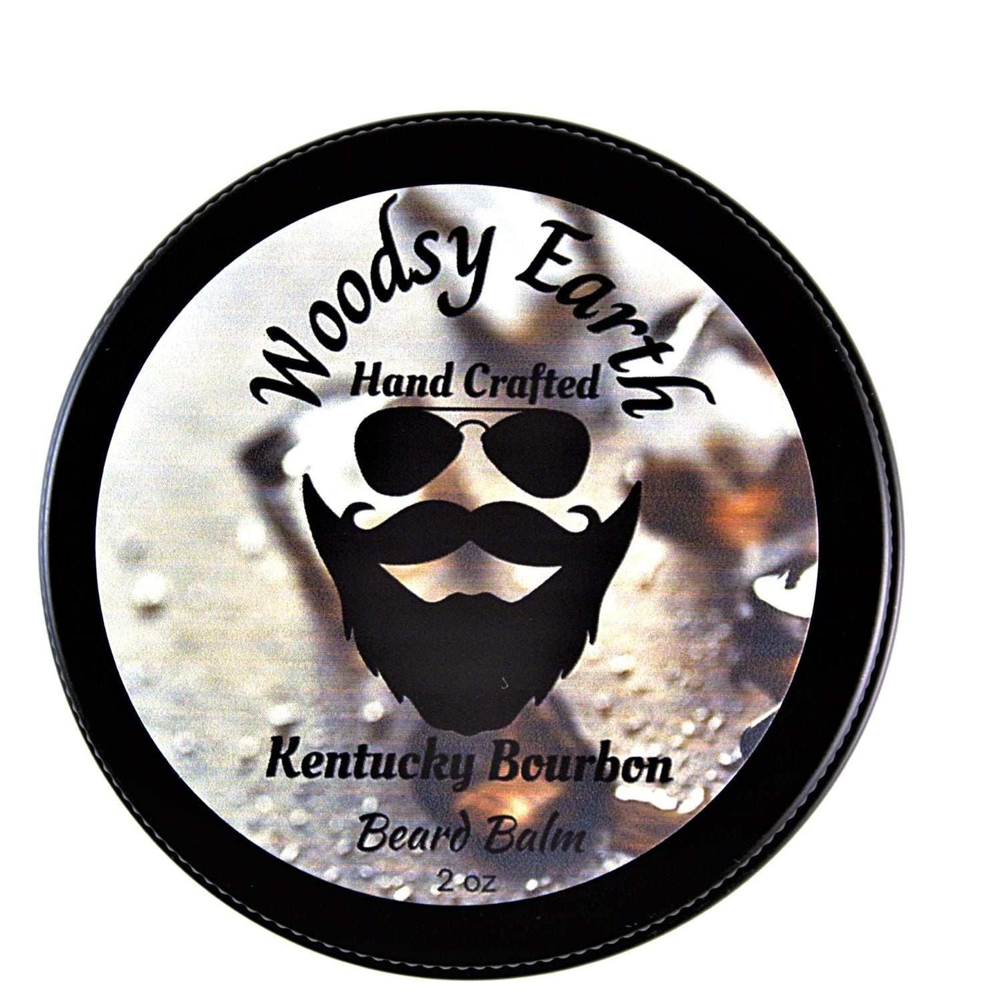 Beard Balm with Tallow - woodsy earth scent with bourbon, cedar, and vetiver notes, 2 oz handcrafted tin.