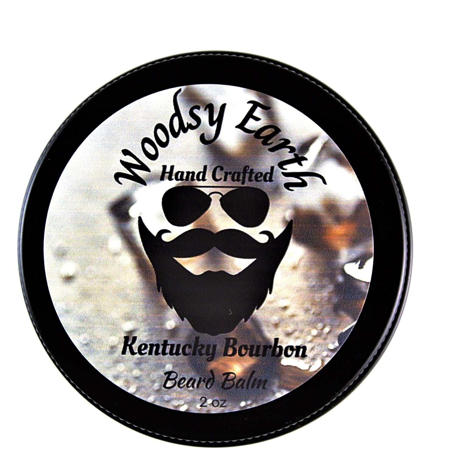 Beard Balm with Tallow - woodsy earth scent with bourbon, cedar, and vetiver notes, 2 oz handcrafted tin.