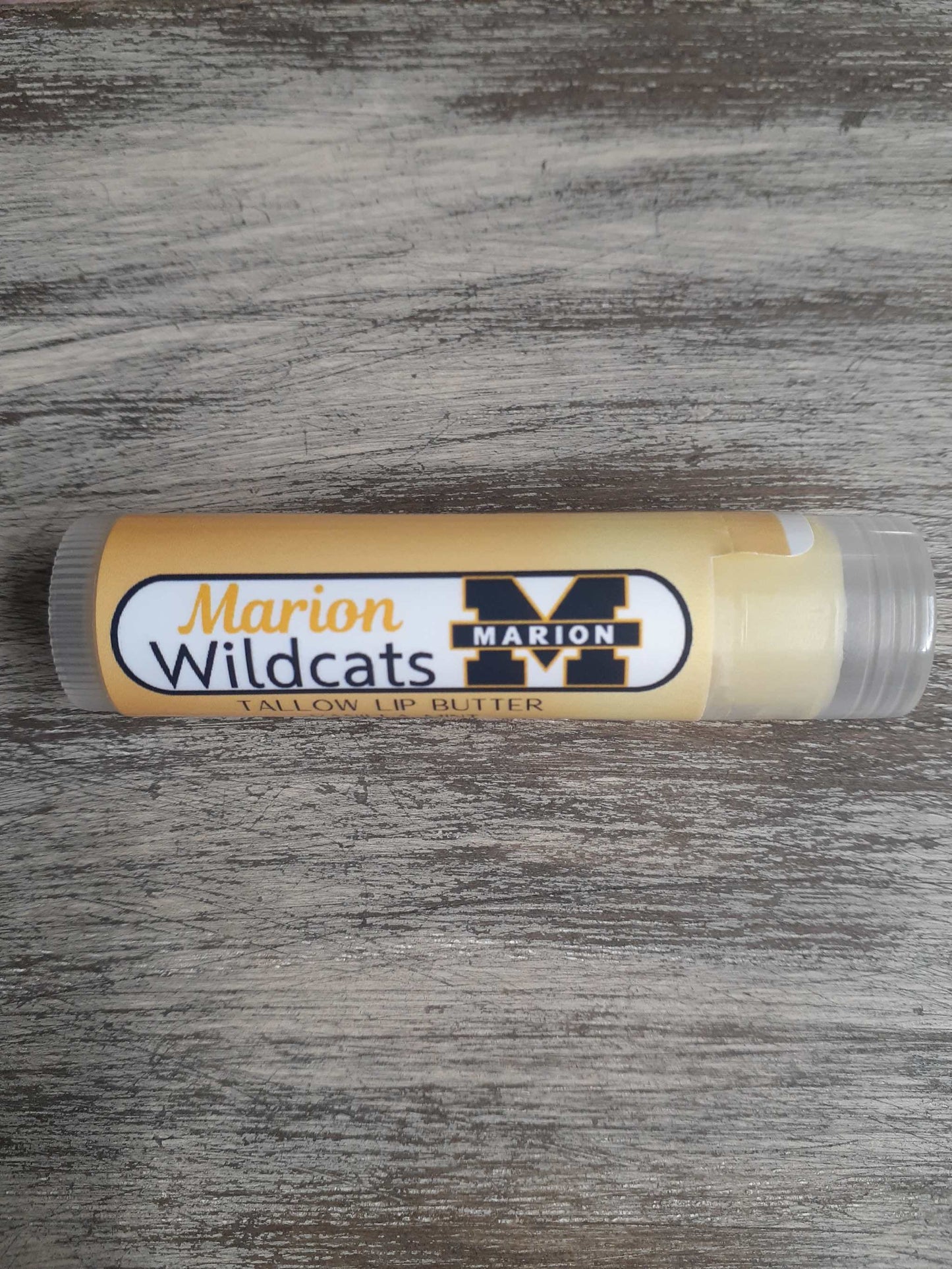 Vanilla Mint lip butter with school spirit design.