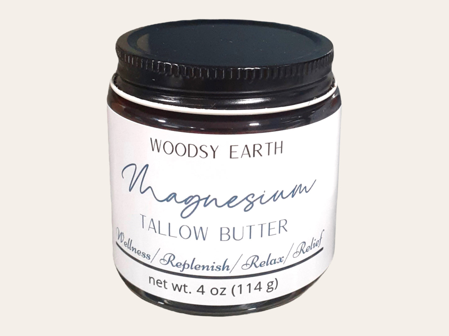 Magnesium butter - grass-fed beef tallow base with st.john's wort and rosemary infused into the tallow to relieve sore muscles and achy joints
